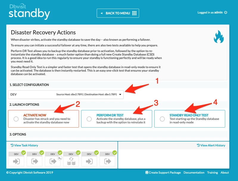 Test de failover Dbvisit Standby